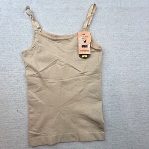 Shapermint Essentials Womens‎ M Beige Seamless Spaghetti Strap Camisole Tank Top